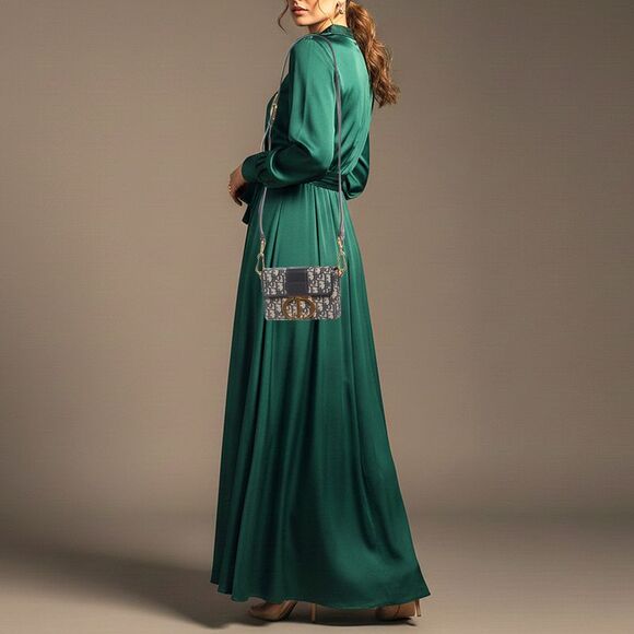 Dior 30 Montaigne Navy Blue Oblique Canvas Box Bag - Picture 2 of 7